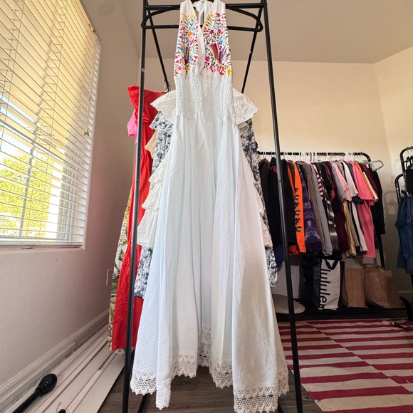 White Dress with Colorful Embroidery custom made - Picture 4 of 6